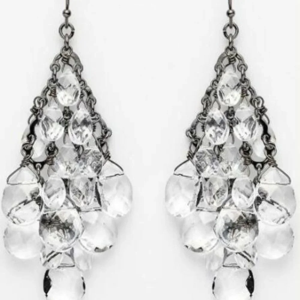 NWT Ann Taylor Chandelier Earrings Dangling Facet - Picture 3 of 7